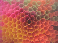 Plastic Straw Lantern from Ironed Straws